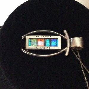Sterling Silver Pendant with Multicolor Inlay